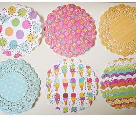 6 Parisian Lace Doily Summer echo park/ pack 