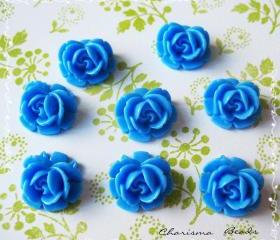 24 Resin Roses Cabochons Flower Accessory 18x17x8mm