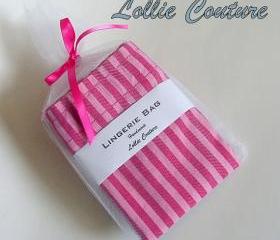 Lingerie Bag - Bridesmaid sets - Pink and hot pink - Travel Lingerie Bag