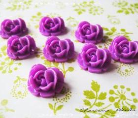 36 Resin Roses Cabochons Flower Accessory 18x17x8mm