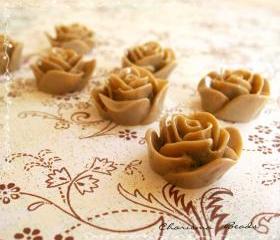 18 Resin Roses Cabochons Flower Accessory 22x22x12mm