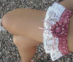 SUPER SALE Handmade Country and Lace Garter, Handmade Bridal Garter