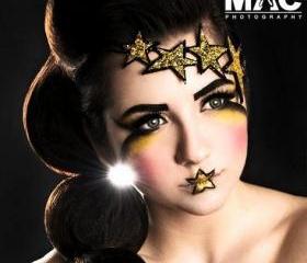  Gold Stars Headband, Glitter, Gold and Black