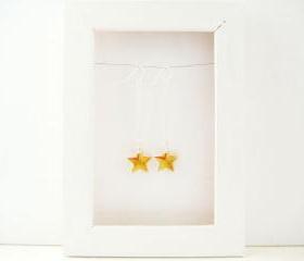 Sterling silver chain earrings with Swarovski crystal star - Star Light