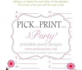 Baby Shower Game - Babies A to Z - Printable DIY