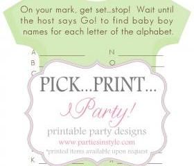 Baby Shower Game - Baby Name Race - Printable DIY