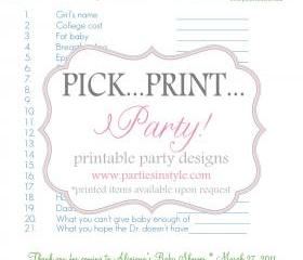 Baby Shower Game - Candy Bar Concentration - Printable DIY