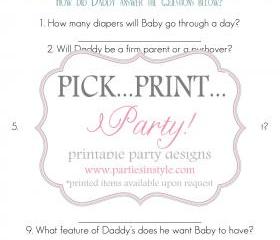 Baby Shower Game - Daddy Knows Best - Printable DIY