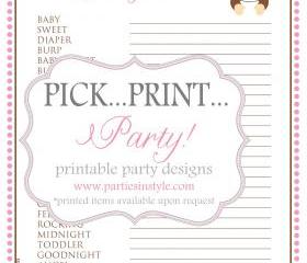 Baby Shower Game - Finish Mommy's Thoughts - Printable DIY