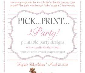 Baby Shower Game - Baby Name that Tune - Printable DIY