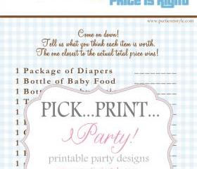 Baby Shower Game - Price is Right - Printable DIY THE ORIGINAL