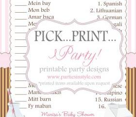 Baby Shower Game - My Baby Around the World - Printable DIY