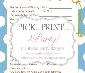 Baby Shower Game - What is Mommy Wearing - Printable DIY