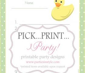 Baby Shower Game -What's in the Sack - Printable DIY