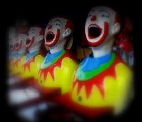 Carnival Photography 5x5 TtV Clowns Photo - Childhood Nostagia - Fun at the Fair - Home Decor Photograph