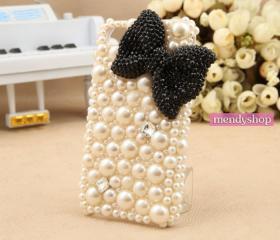 Pearl iPhone 4 case rhinestone crystal iPhone 4s case cute iPhone case iPhone covers