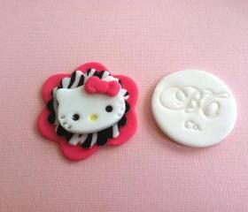 Hello Kitty Inspired Fondant Topper for Cupcake or Cake Decorations, All animal Prints Available 