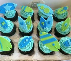 Surf Board Fondant Cupcake or Cake Toppers Edible Fondant