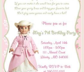 Birthday Invitation - American Girl Elizabeth - Printable DIY