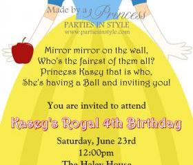 Birthday Invitation - Princess Series Snow White - Printable DIY