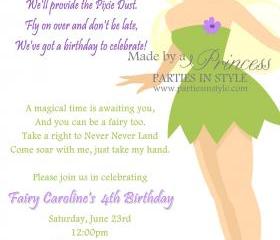 Birthday Invitation - Princess Series Tinkerbell - Printable DIY