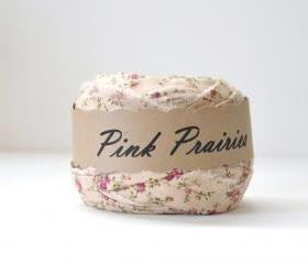 Fabric Ribbon , Vintage Floral Cotton Fabric