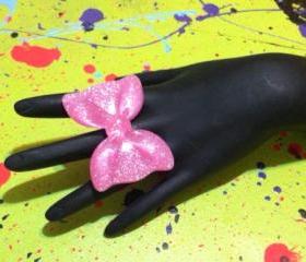 XL Pink Bow Ring