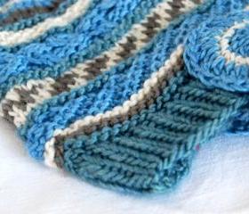 Blue Boy Beanie - High Quality Natural Product - Size 12 Month - Material: 1/2 Silk & 1/2 Wool - Swisshandmade
