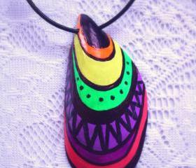 Tribal Neon Hippie Pendant