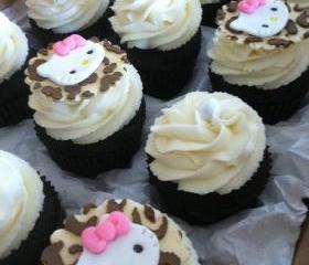  Custom Order for KSLEIGH Hello Kitty inspired Leopard Print Cupcake toppers