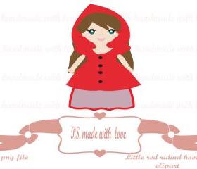 Little red riding hood digital image-clipart