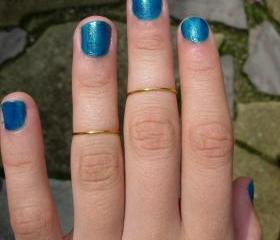 Set of 2 Shiny Brass Rings, Mid Finger, Memory Ring, Knuckle Rings, Pinky, Adjustable Plus Bonus Ring 3 instead of 2