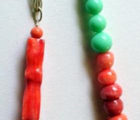 coral and mint necklace 