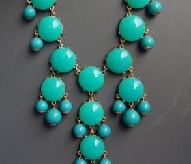 Handmade Bubble Necklace - Bib Necklace- Statement Necklace- Blue