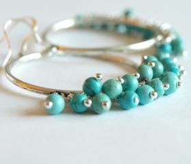  Large Hoop Earrings with Turquoise Hoop Earrings-turquoise chandelier earrings