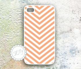iphone 4S case peach arrow chevron hard cover - custom colour monogram 