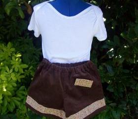 Girls brown corduroy shorts