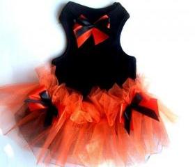 Black and Orange Halloween Pet Photo Prop Fancy Cute Dog Dress TUTU