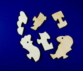 Farm Party Favors - Childrens Wood Puzzles - Package of 10 Farm Animal and Barn Puzzles - All Natural Wooden Toys - Fun for Toddler Partys