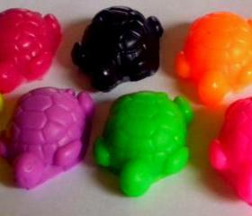 Soap - Baby Turtles - 10 Soaps - Party Favors, Birthdays - You Choose Color and Scent