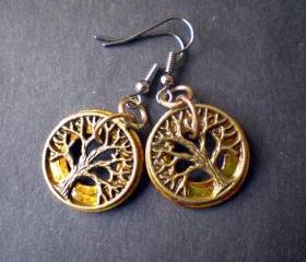 Butterscotch Tree of Life Earrings