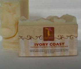 Ivory Coast-Organic Fragrance Free Coconut Milk Shea Butter Soap with Cocoa Butter and babassu butters