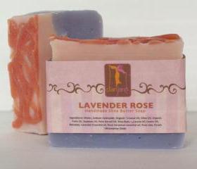 Lavender Rose - Luxurious Shea Butter Soap with Rose Clay 6 oz Big Bar