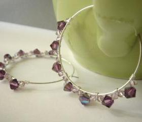 Amethyst Rock Candy Hoops