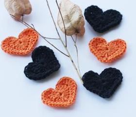 Whimsy heart appliques in orange and black epictt therougett efpteam