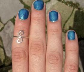 Hand Hammered Solid Sterling Silver .925 Swirl Ring