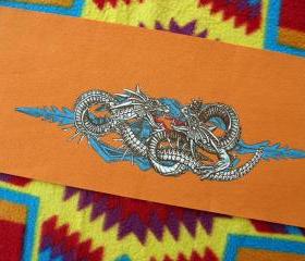 T Shirt Graphic Reclaimed Dragon Motorcycle for Quilting or Applique