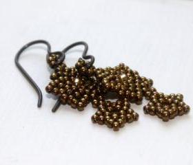 Bronze Star Beaded Earrings