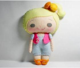 Vicky girl - doll pattern, felt doll, PDF
