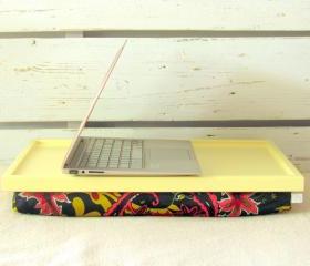  Laptop Lap Desk or Breakfast serving Tray - Soft Pastel Yellow with Flowers- Custom Order